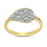 Inel din Argint 925 Placat cu Aur ( 2.39 grame ) cu Diamant Alb 0.1 Carate