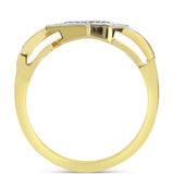 Inel din Argint 925 Placat cu Aur ( 2.59 grame ) cu Diamant Alb 0.05 Carate