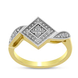 Inel din Argint 925 Placat cu Aur ( 2.59 grame ) cu Diamant Alb 0.05 Carate
