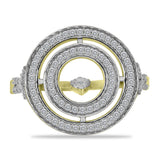 Inel din Argint 925 Placat cu Aur ( 4.5 grame ) cu Diamant Alb și Zircon Alb 1.05 Carate