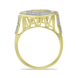 Inel din Argint 925 Placat cu Aur ( 4.5 grame ) cu Diamant Alb și Zircon Alb 1.05 Carate