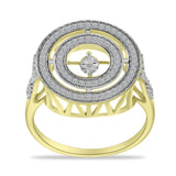 Inel din Argint 925 Placat cu Aur ( 4.5 grame ) cu Diamant Alb și Zircon Alb 1.05 Carate