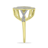 Inel din Argint 925 Placat cu Aur ( 4.5 grame ) cu Diamant Alb și Zircon Alb 1.05 Carate
