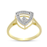 Inel din Argint 925 Placat cu Aur ( 3.12 grame ) cu Diamant Alb și Zircon Alb 0.24 Carate