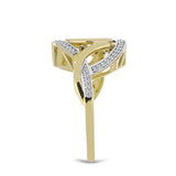 Inel din Argint 925 Placat cu Aur ( 5.52 grame ) cu Diamant Alb și Zircon Alb 0.51 Carate