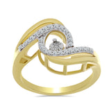Inel din Argint 925 Placat cu Aur ( 3.69 grame ) cu Diamant Alb și Zircon Alb 0.32 Carate