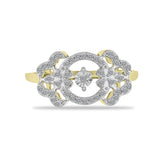 Inel din Argint 925 Placat cu Aur ( 3.16 grame ) cu Diamant Alb și Zircon Alb 0.49 Carate