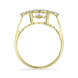 Inel din Argint 925 Placat cu Aur ( 3.16 grame ) cu Diamant Alb și Zircon Alb 0.49 Carate