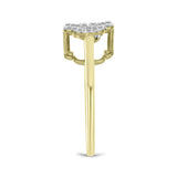 Inel din Argint 925 Placat cu Aur ( 3.16 grame ) cu Diamant Alb și Zircon Alb 0.49 Carate