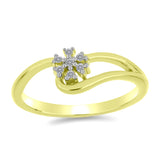 Inel din Argint 925 Placat cu Aur ( 1.88 grame ) cu Diamant Alb 0.08 Carate