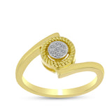 Inel din Argint 925 Placat cu Aur ( 2.77 grame ) cu Diamant Alb 0.06 Carate