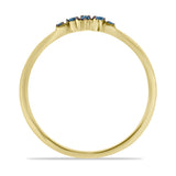 Inel din Argint 925 Placat cu Aur ( 1.47 grame ) cu Diamant Albastru și Diamant Alb 0.3 Carate