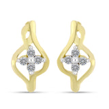 Cercei din Argint 925 Placat cu Aur ( 2.58 grame ) cu Diamant Alb 0.11 Carate