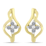 Cercei din Argint 925 Placat cu Aur ( 2.58 grame ) cu Diamant Alb 0.11 Carate