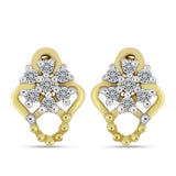 Cercei din Argint 925 Placat cu Aur ( 1.91 grame ) cu Diamant Alb 0.17 Carate