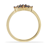 Inel din Argint 925 Placat cu Aur ( 2.86 grame ) cu Diamant Albastru 0.06 Carate