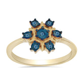 Inel din Argint 925 Placat cu Aur ( 2.86 grame ) cu Diamant Albastru 0.06 Carate