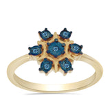 Inel din Argint 925 Placat cu Aur ( 2.86 grame ) cu Diamant Albastru 0.06 Carate