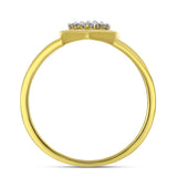 Inel din Argint 925 Placat cu Aur ( 2.46 grame ) cu Diamant Alb 0.08 Carate