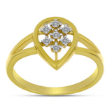 Inel din Argint 925 Placat cu Aur ( 2.46 grame ) cu Diamant Alb 0.08 Carate