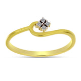 Inel din Argint 925 Placat cu Aur ( 1.63 grame ) cu Diamant Alb 0.05 Carate