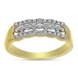 Inel din Argint 925 Placat cu Aur ( 2.72 grame ) cu Diamant Alb 0.08 Carate