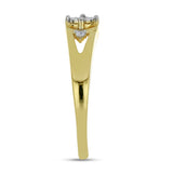 Inel din Argint 925 Placat cu Aur ( 2.17 grame ) cu Diamant Alb și Zircon Alb 0.04 Carate