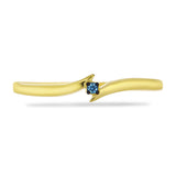 Inel din Argint 925 Placat cu Aur ( 1.4 grame ) cu Diamant Albastru 0.03 Carate