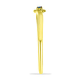 Inel din Argint 925 Placat cu Aur ( 1.4 grame ) cu Diamant Albastru 0.03 Carate