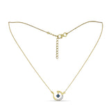 Colier din Argint 925 Placat cu Aur ( 2.44 grame ) cu Diamant Albastru și Zircon Alb 0.08 Carate