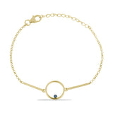 Brățară din Argint 925 Placat cu Aur ( 3.26 grame ) cu Diamant Albastru 0.01 Carate