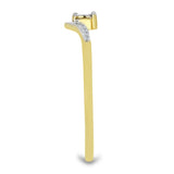 Inel din Argint 925 Placat cu Aur ( 1.39 grame ) cu Diamant Alb și Zircon Alb 0.11 Carate
