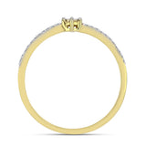 Inel din Argint 925 Placat cu Aur ( 1.55 grame ) cu Diamant Alb și Zircon Alb 0.21 Carate