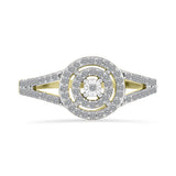 Inel din Argint 925 Placat cu Aur ( 2.85 grame ) cu Diamant Alb și Zircon Alb 0.78 Carate