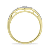 Inel din Argint 925 Placat cu Aur ( 2.85 grame ) cu Diamant Alb și Zircon Alb 0.78 Carate