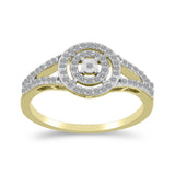 Inel din Argint 925 Placat cu Aur ( 2.85 grame ) cu Diamant Alb și Zircon Alb 0.78 Carate