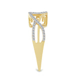 Inel din Argint 925 Placat cu Aur ( 3.75 grame ) cu Diamant Alb și Zircon Alb 0.69 Carate