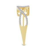 Inel din Argint 925 Placat cu Aur ( 3.75 grame ) cu Diamant Alb și Zircon Alb 0.69 Carate