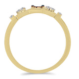 Inel din Argint 925 Placat cu Aur ( 1.6 grame ) cu Diamant Albastru și Zircon Alb 0.1 Carate
