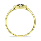 Inel din Argint 925 Placat cu Aur ( 3.67 grame ) cu Diamant Roșu și Zircon Alb 0.16 Carate