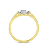 Inel din Argint 925 Placat cu Aur ( 1.92 grame ) cu Diamant Alb și Zircon Alb 0.12 Carate