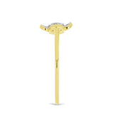 Inel din Argint 925 Placat cu Aur ( 1.92 grame ) cu Diamant Alb și Zircon Alb 0.12 Carate