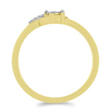 Inel din Argint 925 Placat cu Aur ( 1.53 grame ) cu Diamant Alb și Zircon Alb 0.06 Carate