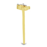 Inel din Argint 925 Placat cu Aur ( 1.53 grame ) cu Diamant Alb și Zircon Alb 0.06 Carate