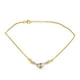 Colier din Argint 925 Placat cu Aur ( 5.97 grame ) cu Diamant Alb și Zircon Alb 0.29 Carate