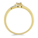 Inel din Argint 925 Placat cu Aur ( 1.9 grame ) cu Diamant Alb și Zircon Alb 0.12 Carate