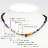 Colier din Pepită ( 25.87 grame ) cu Lapis Lazuli și Ochi de Tigru