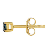 Cercei din Argint 925 Placat cu Aur ( 0.61 grame ) cu Diamant Albastru 0.26 Carate
