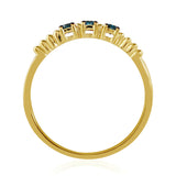 Inel din Argint 925 Placat cu Aur ( 1.28 grame ) cu Diamant Albastru 0.2 Carate