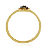 Inel din Argint 925 Placat cu Aur ( 1.21 grame ) cu Diamant Albastru 0.07 Carate